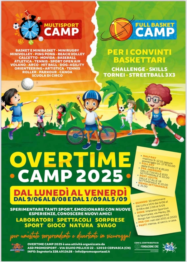 OVERTIME SPORTAREA MULTISPORT EXPERIENCE CAMP E BASKET CAMP 2025